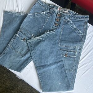 Vintage anchor blue Flared low rise Jeans y2k 2000s women’s